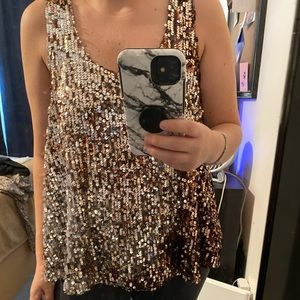 GORGEOUS Sequin multi colored blouse